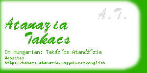 atanazia takacs business card